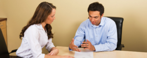 Jobseeker meets with a GoodWork Staffing representative